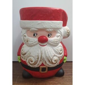 Vintage MCM Santa Planter Vase Ceramic 5.5" ARDCO Japan S2